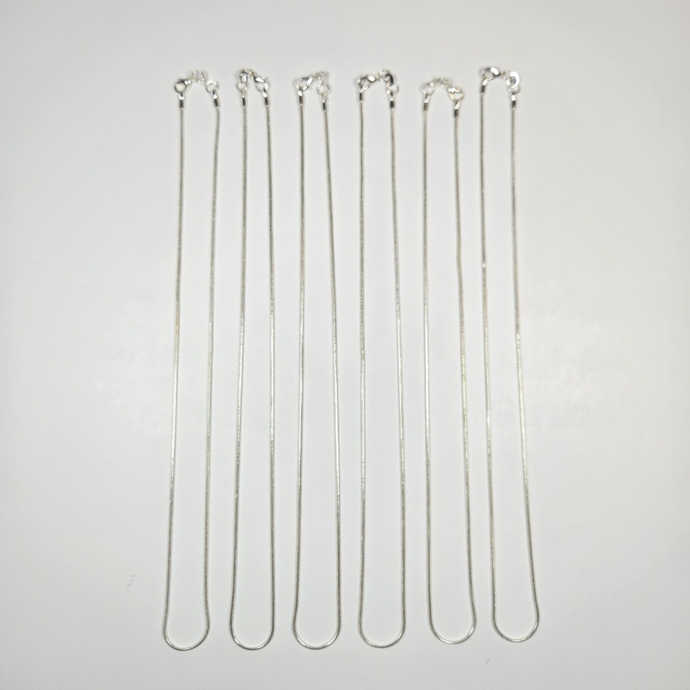 Lot of 6 Solid 925 Sterling Silver Snake Chain Necklaces 1.2mm 18" Bulk Jewelry‎